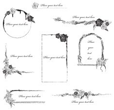 doodle rose frame