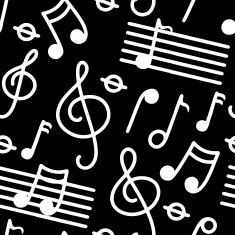 Music seamless pattern in black and white N2