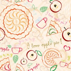 Apple Pie Line Art Pattern