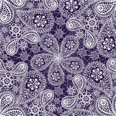 Ornamental winter seamless lace pattern with snowflakes and cucumbers