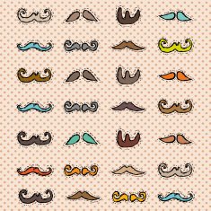 set of vector mustache