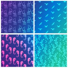 Set with sea sampless pattern