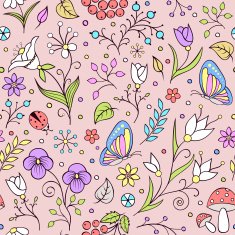 Seamless pattern with abstract flowers N16