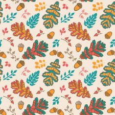 seamless pattern with leaf autumn background N17