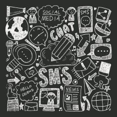 doodle communication background N95