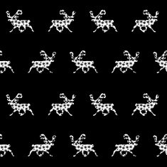 Deers and flakes ornated Seamless Pattern