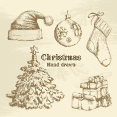 Hand Drawn Christmas Set N25