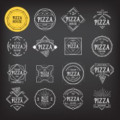 Pizza icon badge design