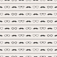 Seamless pattern of glasses and mustache