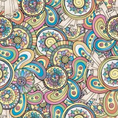 Seamless asian floral background pattern in vector