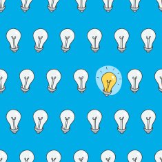 Hand drawn seamless pattern of light bulbs Idea symbol N4
