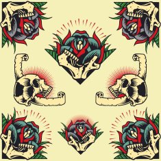 Skull and Rose Frames N2