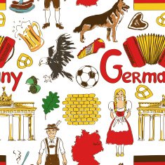 Sketch Germany seamless pattern N2