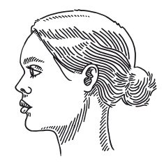Generic Woman Portrait Side View Drawing