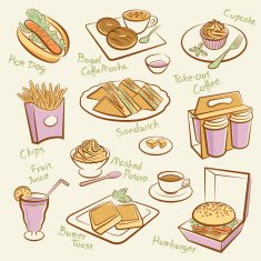 set of fast food N4