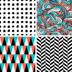 Set of abstract seamless patterns N14