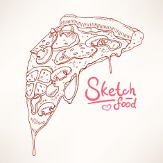 hand-drawn pizza