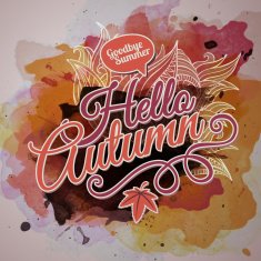Vector watercolor paint autumn design N4
