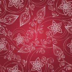 Ornamental seamless floral pattern cucumbers