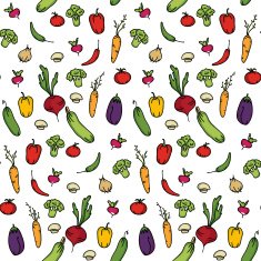 Seamless kitchen background of vegetables Beautiful background Vector illustration N3