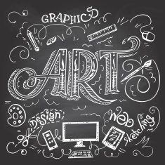 Art hand-lettering typography on chalkboard