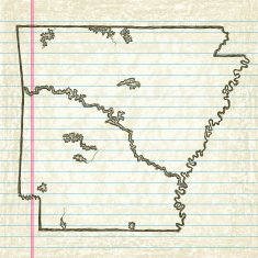 Hand-Drawn Map of Arkansas