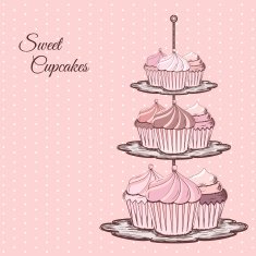 cake stand with cupcakes N2