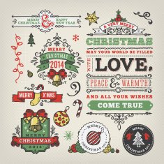 Hand Drawn Christmas Labels & Badges N15