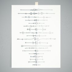Doodle Calligraphy Divider Decoration Ornament Design Template Posted On Wall