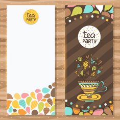 Tea party brochure template Cute flyer design N2
