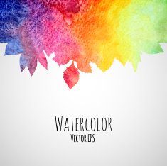 Abstract hand drawn watercolor texture background with leaves N3