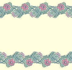 Seamless floral edging pattern