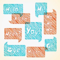 hatched speech bubble set N2
