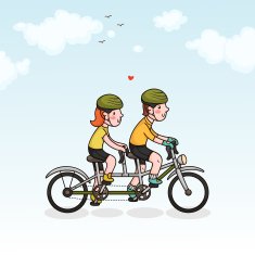 Couple cycling