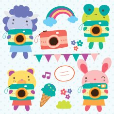 animals camera clip art(sheep frog bear rabbit More are available )