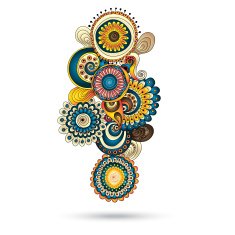 Henna Paisley Mehndi Doodles Design Element N13