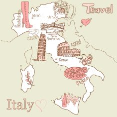 Creative map of Italy N4
