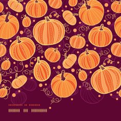 Thanksgiving pumpkins horizontal border seamless pattern background