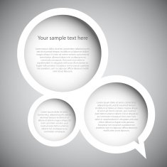 array of speech bubbles with sample text