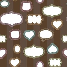seamless wallpaper with hand drawn vintage frame