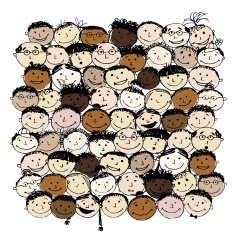 Crowd of funny peoples for your design