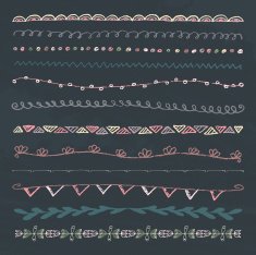 Hand drawn doodlel design element set N2