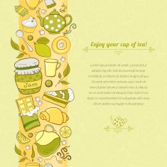 Vector tea illustration for template card N4