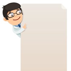 Doctor looking at blank poster N2