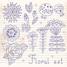 Set of floral elements isolated for your design N2