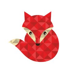 Little red fox made of triangles