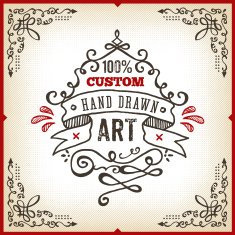 Hand Drawn Vintage Label N20