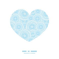 Vector doodle circle water texture heart silhouette pattern frame N2