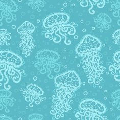 Jellyfish Seamless Pattern