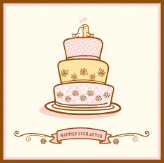 Tiered Wedding Cake With Love Birds